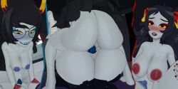 3d ahe_gao aradia_megido ass blue_blush blue_lipstick blue_nipples blue_penis blush blush fangs female_on_futa futa_on_female futanari gray_body grey_body grey_skin grey_skin h-smutstudios homestuck homestuck_troll horn horns loop mating_press naked naked_female no_sound nuke84 orgasm orgasm_face penetration penis red_lipstick red_nails red_nipples split_screen tagme tentabulge video vriska_serket yuri