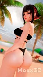 1girls ass ass ass_bigger_than_head ass_focus ass_up bare_legs bare_shoulders bare_thighs beach bikini bikini_bottom bikini_top black_hair breasts butt_focus female female_focus female_only fortnite fortnite:_battle_royale goth goth_girl huge_ass huge_thighs looking_at_viewer morgan_myst_(fortnite) moxx3d pose thick_ass thick_butt thick_hips thick_legs thick_thighs thighs