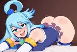 1girls ai_generated aqua_(konosuba) ass big_ass blue_hair kono_subarashii_sekai_ni_shukufuku_wo! light-skinned_female light_skin