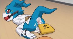 ai_generated cum cum_inside digimon female karate martial_arts_uniform rape veemon