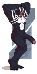 5_toes absurd_res balls barefoot digital_drawing_(artwork) digital_media_(artwork) feet foot_ninja15 genitals hi_res humanoid male male_only marvel marvel_rivals muscular nude penis solo spider-man_(series) toes tongue tongue_out venom_(marvel)