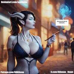 ai_generated athena bikini draenei draenei_female draenei_paladin escort female goddess graenei horns_girl reincarnation succubus world_of_warcraft xoathena