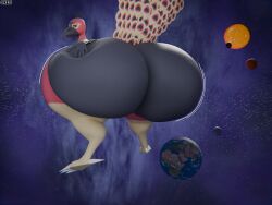 3d 3d_(artwork) anthro ass ass_bigger_than_head ass_bigger_than_torso avian big_ass big_butt bird blender earth enormous_ass furry giantess grabbing_own_ass greg_(artist) hips huge_ass huge_butt hyper hyper_ass hyper_butt hyper_hips hyper_thighs macro massive_ass massive_butt moon motion_lines oc original_character peacock ruby_(greg) solo space sun thick_ass thick_thighs thighs