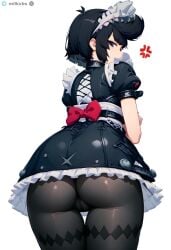 ai_generated ass bibi_(brawl_stars) big_ass big_breasts black_hair brawl_stars breasts cosplay ellen_joe_(cosplay) girl maid smile women zenless_zone_zero zzz