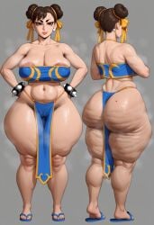 ai_generated big_ass capcom cellulite chun-li fat_ass loincloth sagging_breasts street_fighter taiga20 thick_thighs