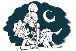 2016 bottomless_male chromosomefarm dated dress_lift duo erection eye_contact female female_penetrating_male foreskin hand_holding human male marco_diaz missionary_position monochrome moon pegging penis signature star_butterfly star_vs_the_forces_of_evil straight uncircumcised