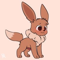 1:1 animal_genitalia balls big_ears blush brown_body brown_eyes brown_fur canid canine deararkind eevee eeveelution feral fluffy fluffy_fur fluffy_tail fox fur generation_1_pokemon genitals hi_res knot male mammal nintendo penis pinup pokemon pokemon_(species) pose sheath smile solo tail tan_body tan_fur