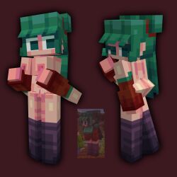 3d :3 accurate_art_style areolae ass blocky_body breasts cubic_body cubic_breasts female female_focus female_only holding_breasts humanized linky_playz linkyplayz looking_at_viewer minecraft personification self_upload sniffer tagme
