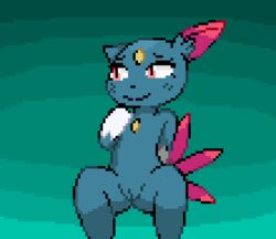 1girls 2019 animated anthro anthrofied big_eyes blush butt_from_the_front digital_media_(artwork) female flat_chest forehead_jewel gif half-closed_eyes imactuallygarbage looking_at_viewer nintendo nude pixel_art pokemon pokemon_(species) pokemon_gsc presenting presenting_pussy pussy red_eyes seductive simple_background sitting sneasel solo spread_legs spreading text_box video_games