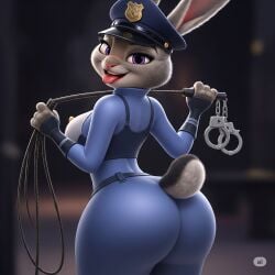 1girls ass big_ass big_breasts bondage boots bunny bunny_ears bunny_girl cop furry judy_hopps solo zootopia