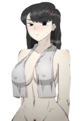 ... 1girls abs angry annoyed armpits belly big_breasts black_eyes black_hair breasts cleavage covered_breasts covered_nipples erect_nipples eye_contact female female_only functionally_nude half-closed_eyes heavy_breathing komi-san_wa_komyushou_desu komi_shouko looking_at_viewer navel nipple_bulge nipples nude pokies pubic_hair purple_background short_hair sideboob solo source_request sweat towel tvcomrade123 wet wide_hips