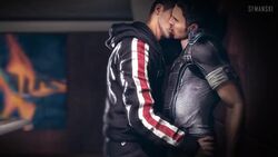 2boys 3d animated bara clothed clothing commander_shepard gay hand_on_ass kaidan_alenko kissing maleshep mass_effect multiple_boys multiple_males no_sound open_mouth sfmanski tagme video yaoi