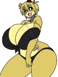 1girls animatronic female female_only five_nights_at_freddy's five_nights_in_anime golden_freddy golden_freddy_(fnaf) huge_ass huge_breasts huge_butt robot robot_girl shinagawasama solo