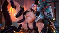 2019 2girls 3d alliance_(warcraft) animated areolae blizzard_entertainment breasts female female_only human human_mage jaina_proudmoore lynya mage_(warcraft) naga nazjatar nazjatar_empire nipples no_sound open_mouth penetration pussy queen_azshara restrained sex spread_legs tentacle tentacle_sex the_eternal_palace vaginal_penetration video warcraft world_of_warcraft yuri