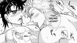 2boys battle_tendency caesar_zeppeli gay jojo's_bizarre_adventure joseph_joestar licking_male_nipple licking_nipple male male/male male_nipples male_only yaoi