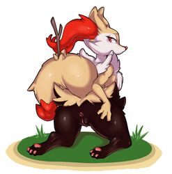 1girls 2019 3_fingers 3_toes alternate_color anthro anus ass black_fur braixen canid canine captainmow clitoris eyelashes female female_focus fingers fur furry furry_only grass half-closed_eyes hand_on_butt hi_res inner_ear_fluff kneeling looking_at_viewer looking_back mammal multicolored_fur naked nintendo nude original_character pawpads pokémon_(species) pokemon pokemon_(species) presenting presenting_anus presenting_hindquarters presenting_pussy pussy rear_view red_eyes red_fur red_nose simple_background solo solo_female solo_focus spread_butt spreading stick tail thick_thighs toes video_games white_background white_fur yellow_fur