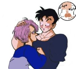 anal dick future_gohan future_trunks gay gay_anal gay_sex kissing male/male male_only orgasm question son_gohan trunks_briefs yaoi