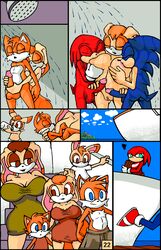 2girls 3boys animated anthro areola big_breasts breast_sucking breastfeeding clothed clothing comic cream_the_rabbit double_breast_sucking dress echidna fox hedgehog humanoid_penis interspecies knuckles_the_echidna lagomorph mammal nipple penis pussy rabbit rope shower showering sonic_(series) sonic_the_hedgehog tails team_sonic terrenslks vanilla_the_rabbit