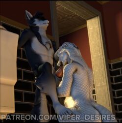 3d_(artwork) alex_(viper-desires) animated anthro anthro_penetrated balls bathroom black_mamba bouncing_balls breasts canid canine canis clothing digital_media_(artwork) duo elapid_(snake) erection face_fucking fellatio female female_penetrated fingers fur genitals grey_body hair hand_on_butt hand_on_head high_framerate holding_partner irrumatio knot male male/female male_penetrating male_penetrating_female mamba mammal no_sound nude oral oral_penetration penetration penile penis petruz_(copyright) public_restroom reptile scales scalie sex simple_background smile snake snake_(petruz) source_filmmaker_(artwork) supporting_partner tagme tail text video video viper-desires wolf