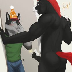 1:1 2018 anatomically_correct anatomically_correct_penis animal_genitalia animal_penis anthro ass biceps biped birthday_hat black_fur black_nose black_penis blue_eyes blush bodily_fluids bulge candle canid canine canis claws clothed clothing digital_media_(artwork) duo embarrassed equid equine equine_penis erection eyebrows fingers flying_sweatdrops food fully_clothed fur grey_fur grin hair hi_res horse horsecock jodira male male/male mammal multicolored_fur muscular muscular_male nude penetration penis red_eyebrows red_hair red_tail rov signature smile storm_(stormwx_wolf) sweat sweatdrop teeth two_tone_fur urethral urethral_insertion urethral_penetration whipped_cream white_eyebrows white_fur wolf