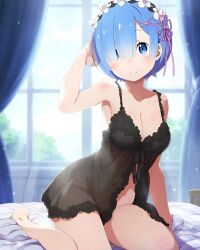 ai_generated blue_eyes blue_hair re:zero_kara_hajimeru_isekai_seikatsu rem_(re:zero) thick_thighs thighs