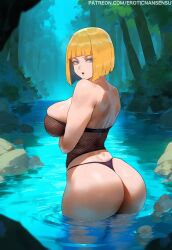 ai_assisted ai_generated ass big_ass big_breasts curvy erotic_nansensu fishnets from_behind looking_at_viewer looking_back naruto panties samui wip