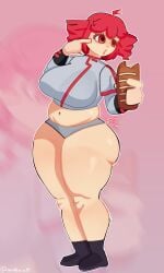 1girls 2d 2d_(artwork) ahoge ass baguette barely_clothed bbw belly big_breasts big_thighs bottom_heavy bread breasts chubby chubby_female crop_top cropped_jacket curvaceous curvy curvy_female curvy_figure fat fat_ass fat_female fat_thighs female female_only hair_ornament hairbow huge_ass huge_breasts huge_thighs kasane_teto kasane_teto_(sv) large_ass large_breasts large_thighs love_handles navel panties pink_background red_eyes red_hair serotonine89 simple_background socks solo solo_female synthesizer_v thick_thighs thighs topwear_only twin_drills utau wide_hips