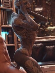 3d 3d_(artwork) alien alien/human alien_girl blue_tongue doinks-ahoy interspecies male/female mass_effect sex tongue_out turian