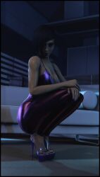 3d crouching foab30 high_heels kasumi_goto legs mass_effect