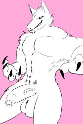 1boy erection gay jackalman male non-human non-human_only penis pose snout solo thundercats