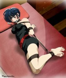 ass bondage bound collar feet female female_focus female_only gag gagged human humanoid persona persona_5 psyclopathe tae_takemi tape_gag