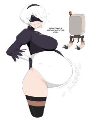 big_belly big_breasts jakejaccobus nier:_automata pregnant robot yorha_2b