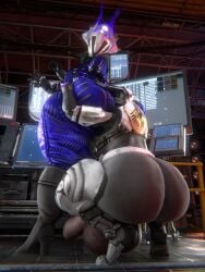 3d ass_eating ass_face ass_sniffing big_ass big_balls_small_penis big_breasts breasts bubble_butt chubby_female chubby_futanari destiny_(game) face_on_ass female futa_on_female futanari huge_ass qzk_forte thick_thighs titan_(destiny) warlock_(destiny) wide_hips