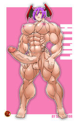 1futa ablox abs areolae balls big_breasts breasts chains character_name color completely_nude darkstalkers dickgirl edit erection extreme_muscles futa_only futanari huge_cock hyper_muscles intersex lilith_aensland long_penis looking_at_viewer medium_breasts midriff muscles muscular muscular_futanari nipple_piercing nipples nude piercings purple_hair red_eyes skyraptor standing tattoo veiny_penis watermark wings