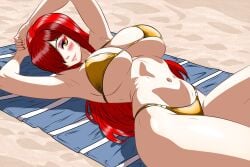 big_breasts bikini blush female human looking_at_viewer nomus_hl parasoul skullgirls video_games