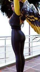 3d 3d_(artwork) angel ark_(fortnite) ass ass darkbahamuth female legs pinup sfw