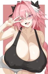 1girls astolfo_(fate) curvy fate/grand_order fate_(series) female huge_breasts pink_hair rule_63 rule_63 tagme voluptuous