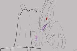 1boy aesyr alternate_color bodily_fluids feral genital_fluids looking_at_viewer lugia male nintendo partially_colored penis pokemon pokemon_(species) pov precum shadow_lugia sketch teeth tongue tongue_out wings