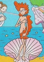 1girls comic covering_body covering_breasts covering_self curly_hair disney disney_channel embarrassed embarrassed_female embarrassed_nude_female enf female female_focus female_only glasses hair_covering_pussy long_hair long_ponytail naked naked_female nude nude_female official_art pepper_ann pepper_ann_pearson ponytail puffy_hair red_hair screencap screenshot seashell solo solo_female solo_focus teenage_girl teenager the_birth_of_venus