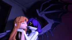 3d big_breasts breasts crossover female female_only licking_face meggy_spletzer murder_drones murder_drones_x_humans sfm smg4 source_filmmaker uzi_(murder_drones) wings
