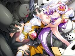 3boys armpits arms_up azarin_(kouyoku_senki_exs-tia) black_skirt breasts cameltoe censored clenched_teeth covered_navel elbow_gloves exs-tia_magica female forehead_protector game_cg gangbang gloves grabbing_another's_breast grimrian groping group_sex hair_intakes imminent_penetration imminent_rape imminent_vaginal inoino interspecies kouyoku_senki_exs-tia large_breasts large_variant_set leg_grab leotard long_hair magical_girl male mask monster mosaic_censoring multiple_boys nipples non-web_source official_art penis purple_hair pussy rape restrained scarf shiny_skin skirt solo_focus spread_legs straight teeth thighhighs torn_clothes torn_leotard variant_set very_long_hair white_gloves white_leotard yellow_eyes