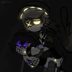 1:1 1:1_aspect_ratio 1boy 1boy1girl 1girl 1girls hand_over_mouth male/female murder_drones n_(murder_drones) robot robot_boy robot_girl tagme uzi_(murder_drones)