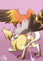 2boys all_fours anal animal_genitalia avian bird bodily_fluids collar cum doggy_style feral from_behind_position gay genital_fluids leash male male_only masturbation nintendo orgasm original_character pokémon_(species) pokemon pokemon_(species) risenpaw sex tailjob talonflame testicles video_games yaoi