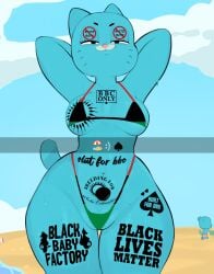 1girls anthro anthro_female armpits arms_behind_head beach bedroom_eyes bikini black_lives_matter blue_fur breasts cat_ears cat_tail domestic_cat emoji female female_focus furry furry_female mature_female milf mother nicole_watterson queen_of_spades queen_of_spades_symbol queen_of_spades_tattoo seductive seductive_look snapchat sperm_tattoo sweatdrop tattoo tattoo_on_belly tattoo_on_legs thick_thighs thigh_gap usnarbit whiskers wide_hips