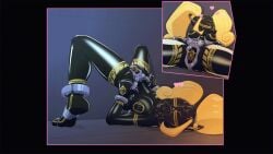 aged_up animated ball_gag breasts caroo coco_bandicoot crash_(series) feet heart horny