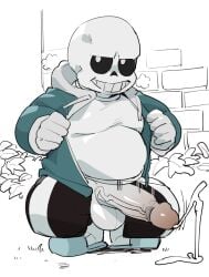 1boy 2024 animated_skeleton anterior_nasal_aperture balls blue_hoodie bone crouching cum cumshot ejaculation genital_fluids genitals glans grin half-closed_eyes hoodie humanoid humanoid_genitalia humanoid_penis male male_only masshiro narrowed_eyes orgasm penis sans shorts skeleton slippers smile solo teeth undead undertale undertale_(series) vein veiny_penis