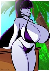 1girls 2025 artist_name ass atomickingboo beach big_ass big_breasts bikini bikini_only breasts breasts_bigger_than_head ear_piercing earrings english english_text female female_focus female_only goth goth_girl gothic gothic_girl huge_breasts light-skinned_female light_skin lindel_dollice_quilten mostly_nude mostly_nude_female nude nude_female oc original original_character pale-skinned_female pale_skin palm_tree pierced_ears piercing piercings skull skull_earrings solo solo_female solo_focus text the_besties_(atomickingboo) thick_thighs thighs