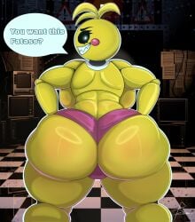 1girls animatronic animatronic_female ass ass_focus back_view backboob baldur_0 big_ass big_breasts chicken chicken_girl female five_nights_at_freddy's five_nights_at_freddy's_2 robot robot_girl toy_chica_(fnaf)