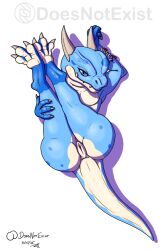 2025 3_toes 4_fingers alpha_channel anthro anus ass bedroom_eyes big_ass big_butt blue_body blue_eyes blue_scales claws clitoris countershading cute_fangs dated digital_media_(artwork) doesnotexist fangs feet female fingers flower genitals gloves_(marking) hi_res horn kobold kobold_(pf2e) legs_up looking_at_viewer lotus_(flower) lotus_snapjaw markings narrowed_eyes nude paizo pathfinder plant presenting presenting_hindquarters pussy scales scalie seductive signature simple_background snaggle_tooth solo spots subscribestar tail tan_body tan_scales teeth thick_tail toe_claws toes transparent_background vulva watermark wide_hips