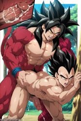 2boys age_difference ai_generated anal anal_sex black_hair dragon_ball dragon_ball_gt dragon_ball_z erection gay kyorzart light-skinned_male light_skin male_penetrated male_penetrating male_penetrating_male muscular_male penis rivals sex son_goku spiky_hair super_saiyan super_saiyan_4 toned toned_body toned_male vegeta yaoi